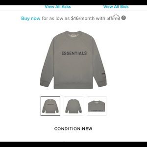 Fear of god crewneck brand new!!